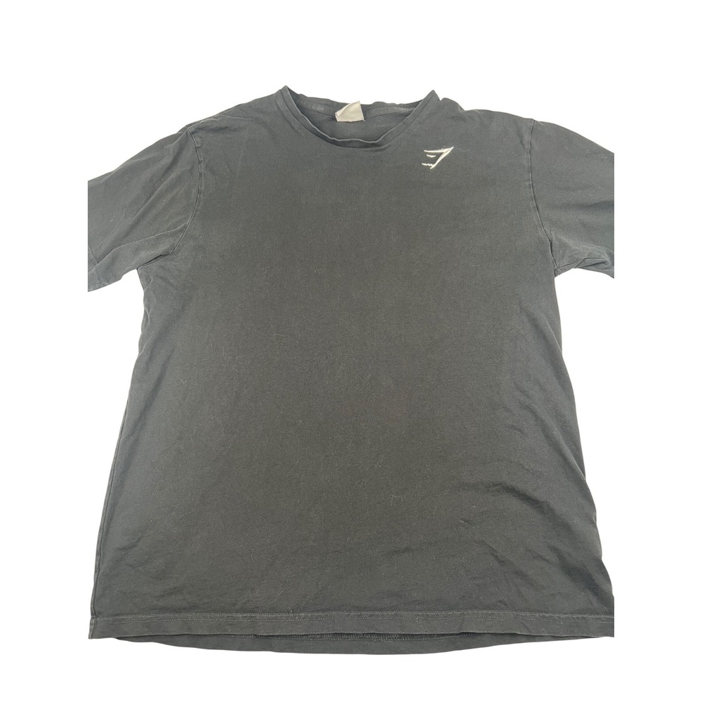 Gymshark Mens Large Black Cotton Short Sleeve Embroidered Logo T-Shirt A1A3J